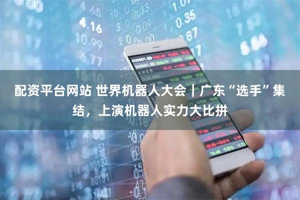 配资平台网站 世界机器人大会｜广东“选手”集结，上演机器人实力大比拼